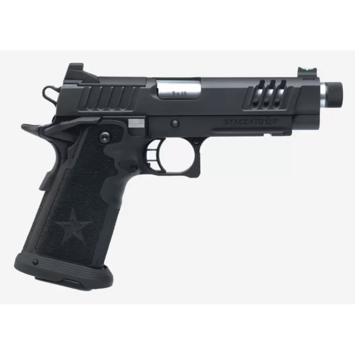 Staccato P Duty V2 9mm DLC/SS TB P Optic Ready Stainless Thread Barrel Tac Texture Grip With X-Series Serrations 12-1200-000203-01 Staccato P Duty V2 9mm DLC/SS TB P Optic Ready Stainless Thread Barrel Tac Texture Grip With X-Series Serrations 12-1200-000203-01