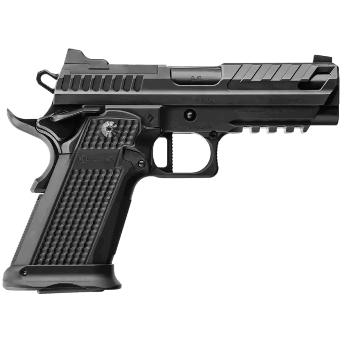 Fusion Firearms XP9BLK XP Pro 9mm Luger 17+1 4" Black Tennifer Bull Barrel, Black Optic Cut/Serrated/Vent Cut Slide, Black Steel Frame w/Beavertail & Picatinny Rail, Black Aluminum Grip Fusion Firearms XP9BLK XP Pro 9mm Luger 17+1 4" Black Tennifer Bull Barrel, Black Optic Cut/Serrated/Vent Cut Slide, Black Steel Frame w/Beavertail & Picatinny Rail, Black Aluminum Grip