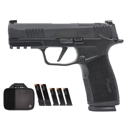 SIG SAUER P365-XMACRO TACPRO 9mm 3.7in 3x 17rd / 2x 21rd Mags Black Pistol with Savior Bag (365XCA-9-BXR3-MS-TACPRO)