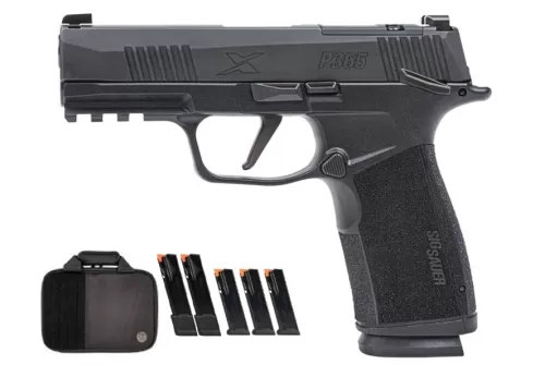 SIG SAUER P365-XMACRO TACPRO 9mm 3.7in 3x 17rd / 2x 21rd Mags Black Pistol with Savior Bag (365XCA-9-BXR3-MS-TACPRO)