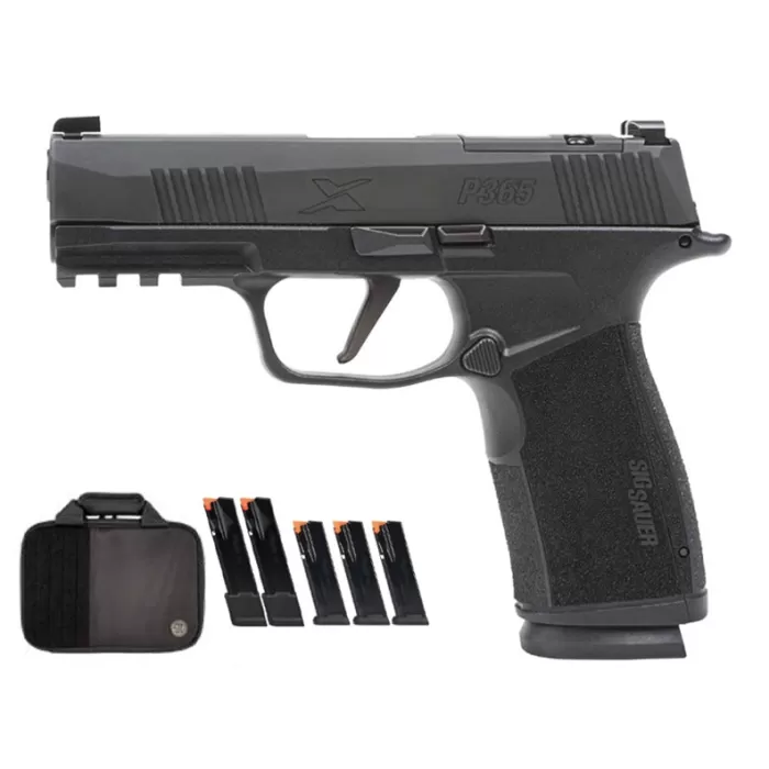 SIG SAUER P365 XMacro TACPRO 9mm 3.7in 3x 17rd/2x 21rd Mags Black Semi-Auto Pistol w/ Savior Bag (365XCA-9-BXR3-TACPRO)