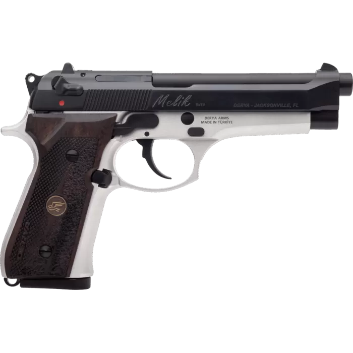 Derya Melik 9mm 4.90" 17+1 Silver/Walnut
