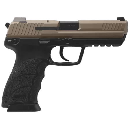 HK 81001208 HK45 V1 45 ACP 10+1 4.46" Black Polygonal Rifled Barrel, Flat Dark Earth Cerakote Serrated Steel Slide, Flat Dark Earth Polymer Frame w/Picatinny Rail, Ambidextrous