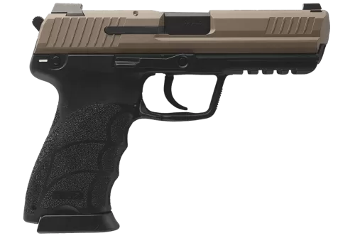HK 81001208 HK45 V1 45 ACP 10+1 4.46" Black Polygonal Rifled Barrel, Flat Dark Earth Cerakote Serrated Steel Slide, Flat Dark Earth Polymer Frame w/Picatinny Rail, Ambidextrous