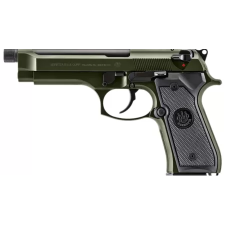 Beretta USA J92F300GR15 92FS  Full Size Frame 9mm Luger 15+1 4.90" Black Steel Barrel, OD Green Cerakote Serrated Slide, OD Green Cerakote Aluminum Frame w/Beavertail, Black Textured Grip