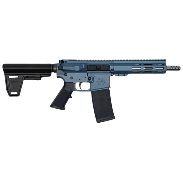 Great Lakes Firearms GL15223SSPBBLU AR-15  223 Wylde 30+1 7.50" Black Nitride Threaded Barrel, M-LOK Handguard, Blue Titanium Cerakote Aluminum Receiver w/Picatinny Rail, Black Polymer Mil-Spec Grip