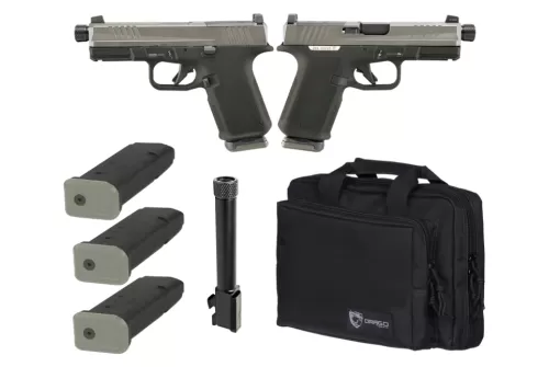 Ruger RXM Tactical Bundle 4" Threaded 9MM (3)15rd O.R Pistol w/ Range Bag, 2 Tone ODG -
