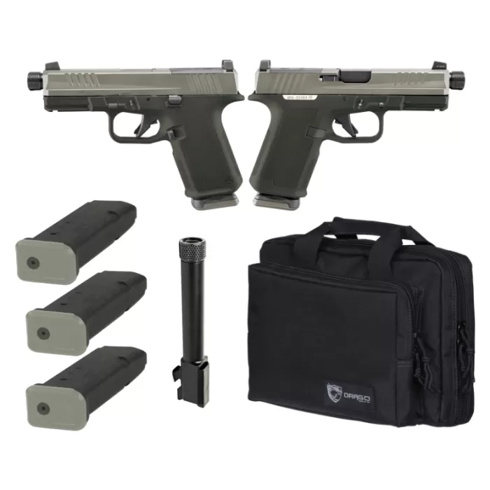 Ruger RXM Tactical Bundle 4" Threaded 9MM (3)15rd O.R Pistol w/ Range Bag, 2 Tone ODG -