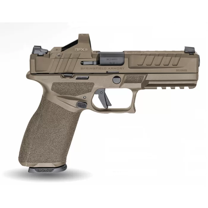 SPRINGFIELD ARMORY Echelon 9mm 4.5in 17rd/20rd U-Notch FDE Pac Pistol with Viridan RFX II Green Dot (EC9459F-U-PAC)