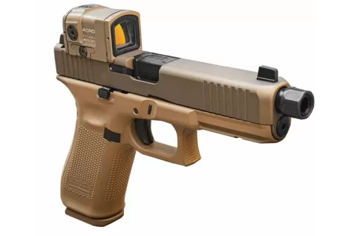 GLOCK G17 Gen5 Full Size 9mm Luger 4.49in 17rd Flat Dark Earth/Black Double-Action Pistol with Aimpoint Acro Red Dot (UA175S204N17FDE)