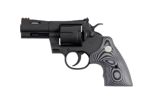 Colt Mfg PYTHONBM3FO Python 357 Mag/38 Special 6 Shot 3" Matte Blued Vent Rib Carbon Steel Barrel, Cylinder & Frame, Black/Gray G10 Grip, Exposed Hammer