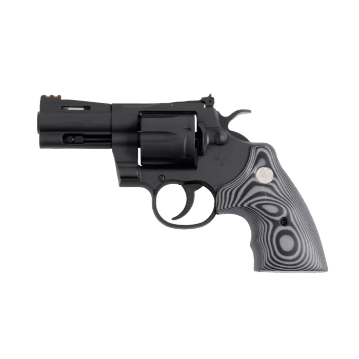 Colt Mfg PYTHONBM3FO Python 357 Mag/38 Special 6 Shot 3" Matte Blued Vent Rib Carbon Steel Barrel, Cylinder & Frame, Black/Gray G10 Grip, Exposed Hammer