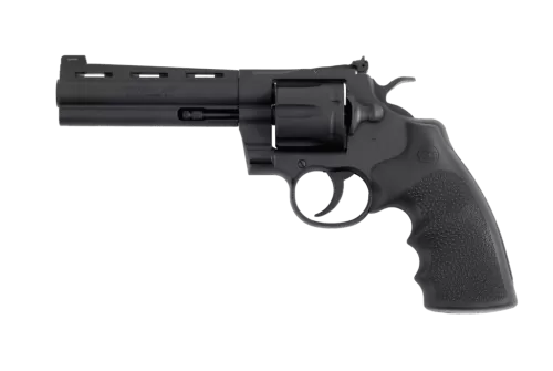 Colt Mfg PYTHONBM5RNS Python 357 Mag/38 Special 6 Shot 5" Matte Blued Vent Rib Carbon Steel Barrel, Cylinder & Frame, Black Rubber Grip, Exposed Hammer