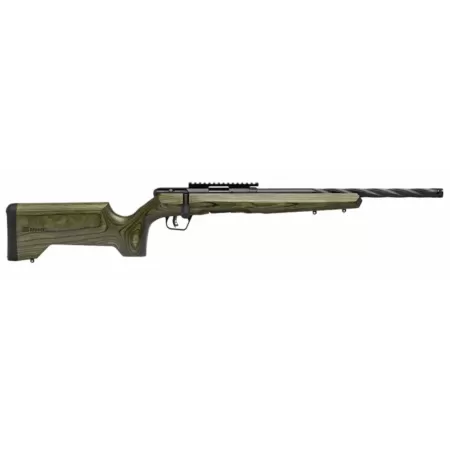 Savage Arms 70551 B Series Full Size 22 WMR 9+1 18" Matte Black Spiral Fluted Threaded Barrel, Matte Black Carbon Steel Receiver w/Picatinny Rail, OD Green Fixed Laminate Stock, Right Hand