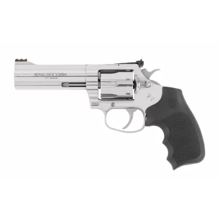 Colt Mfg KCOBRASB4RTS King Cobra Target 357 Mag 6rd Shot 4.25" Stainless Steel Barrel, Cylinder & Frame, Black Hogue Overmolded Grip, Exposed Hammer