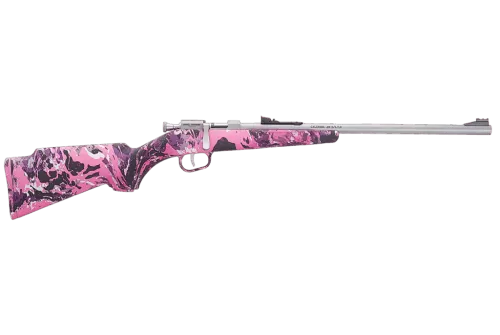 Henry H005RMG Mini Bolt  Youth 22 S/L/LR 1rd 16.25" Matte Stainless Steel Barrel, Matte Drilled & Tapped Stainless Steel Receiver, Muddy Girl Fixed w/Pistol Grip Synthetic Stock, Right Hand