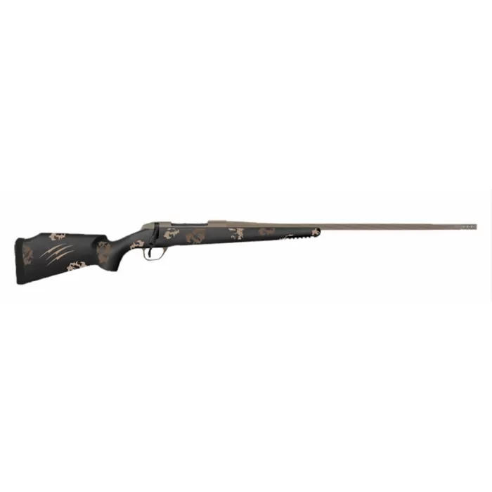 Fierce Firearms TWTROG7PRC22BS Twisted TI Rogue 7mm PRC 22" Black Cerakote Steel Threaded Barrel, Drilled & Tapped Titanium Receiver, LR Negative Comb Sonora Ambush Camo Carbon Fiber Stock