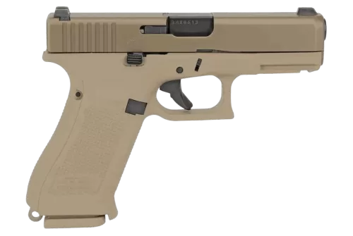 Glock UV1950701X G19X V 9mm Luger 10+1 4.02" Black GMB Barrel, Coyote nPVD Steel Serrated Slide, Coyote Brown Polymer Frame, Textured Polymer Grip, Ambidextrous