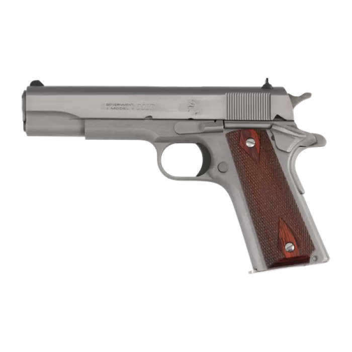 Colt Mfg O1911C-SS9 1911 Government 9mm Luger 9+1 5" Stainless National Match Barrel, Stainless Steel Serrated Slide, Stainless Streel Frame w/Beavertail, Double Diamond Checkered Wood Grip