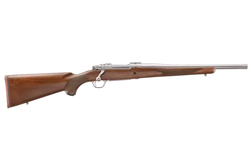 Ruger 67106 Hawkeye Hunter 243 Win 4+1 16.60" Satin Threaded Barrel, Satin Stainless Steel Receiver w/Integral Scope Mount, American Walnut Fixed Stock, Right Hand