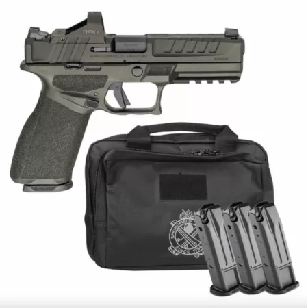 SPRINGFIELD Echelon 4.5F Low Capacity 9mm 4.5in OD Green Pistol Pack w/ Viridian RFX11, 4x 10rd Mags, Range Bag (EC9459GLC-U-PAC)
