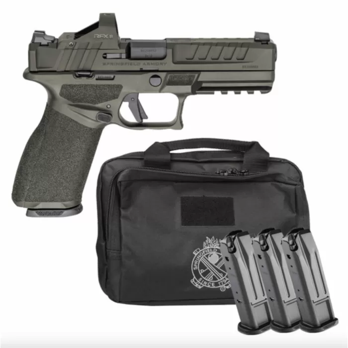 SPRINGFIELD Echelon 4.5F Low Capacity 9mm 4.5in OD Green Pistol Pack w/ Viridian RFX11, 4x 10rd Mags, Range Bag (EC9459GLC-U-PAC)
