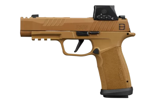 Sig Sauer 365XF9DH3RXSL P365 DH3 w/Optic Compact 9mm Luger 21+1 3.70" Black DLC Barrel, Coyote Cerakote Stainless Steel Lightening Cut/Optic Ready/Serrated Slide & Frame w/Picatinny Rail, Interchangea