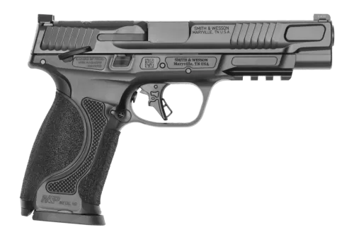 Smith & Wesson 14672 M&P M2.0 Metal 9mm Luger 17+1 5" Black Armornite Stainless Steel Barrel & Optic Ready/Serrated Slide, Black Armornite Stainless Steel Frame w/Picatinny Rail, Interchangeable Palms