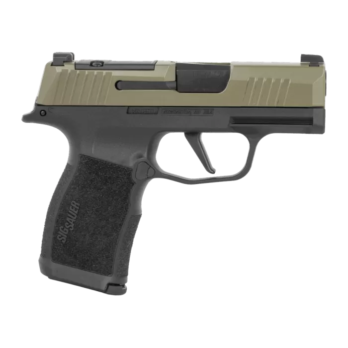 Sig Sauer 365X9GXR3P P365X Micro-Compact 9mm Luger 12+1 3.10" Black Moss Green Stainless Steel Optic Ready/Serrated Slide, Black Stainless Steel Frame w/Accessory Rail, Textured Grip, RMSc Footprint