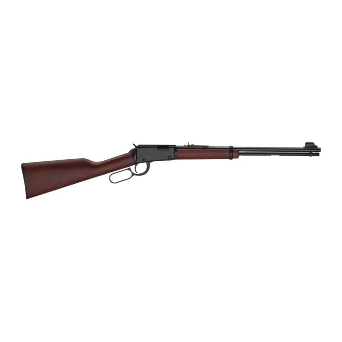 Henry H00122 Classic 22 S/L/LR 15/17/21+1 18.50" Blued Round Barrel, Black Aluminum Grooved Receiver, American Walnut Straight Grip Stock