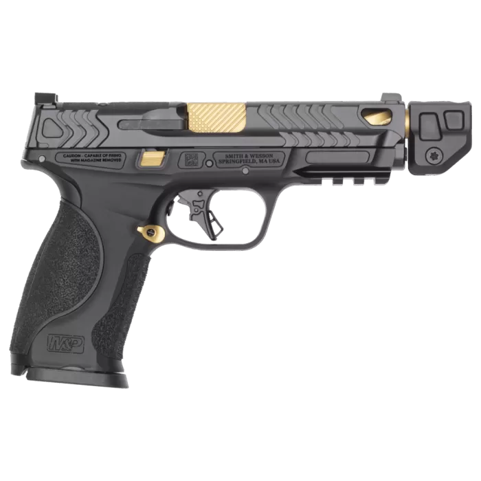 SMITH & WESSON M&P9 M2.0 9mm 4.8in 23rd Black/Gold Semi-Automatic Pistol (14619) SMITH & WESSON M&P9 M2.0 9mm 4.8in 23rd Black/Gold Semi-Automatic Pistol (14619)
