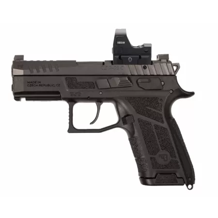 CZ-USA 91604 P-09 C Nocturne Compact 9mm Luger 15+1 3.75" Black Steel Serrated w/Optic Slide, Black Polymer Frame w/Picatinny Rail, Interchangeable Backstrap Grip, Viridian RFX-15