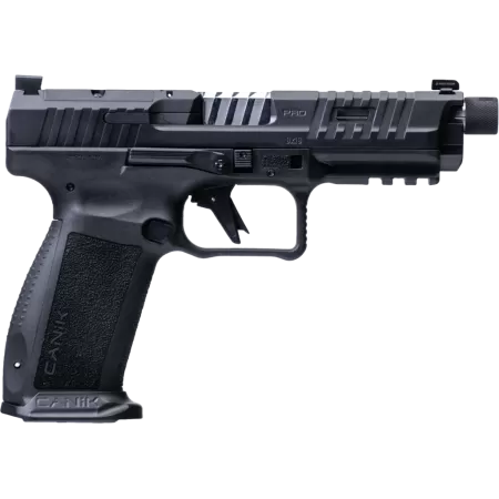 Canik HG7069-N Mete SFT Pro Full Size 9mm Luger 20+1 18+1 5" Chrome Plated Threaded Barrel, Stingray Steel Optic Ready/Serrated Slide, Stingray Polymer Frame w/Picatinny Rail, Interchangeable Backstra