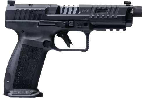 Canik HG7069-N Mete SFT Pro Full Size 9mm Luger 20+1 18+1 5" Chrome Plated Threaded Barrel, Stingray Steel Optic Ready/Serrated Slide, Stingray Polymer Frame w/Picatinny Rail, Interchangeable Backstra