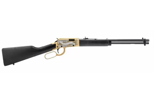 Rossi Rio Bravo Ronald Reagan Rifle 22 lr 18 in. BLK Stock Engraved PVD Gold 15 rd