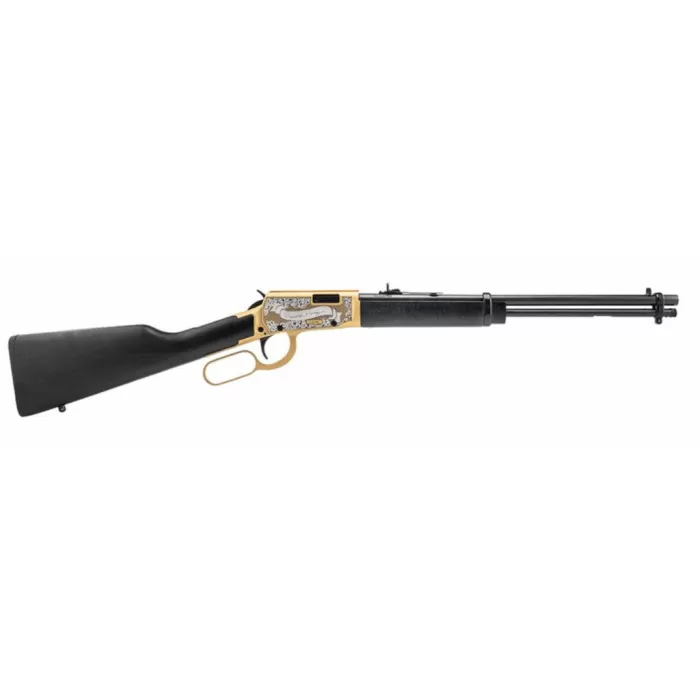 Rossi Rio Bravo Ronald Reagan Rifle 22 lr 18 in. BLK Stock Engraved PVD Gold 15 rd