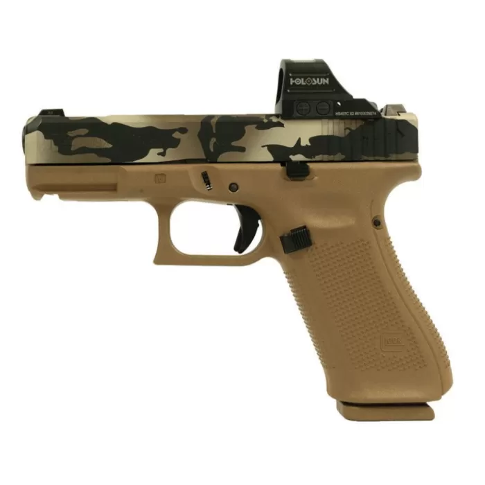 GLOCK G19X V CAMO W/ HOLOSUN 407C X2 GLOCK G19X V CAMO W/ HOLOSUN 407C X2