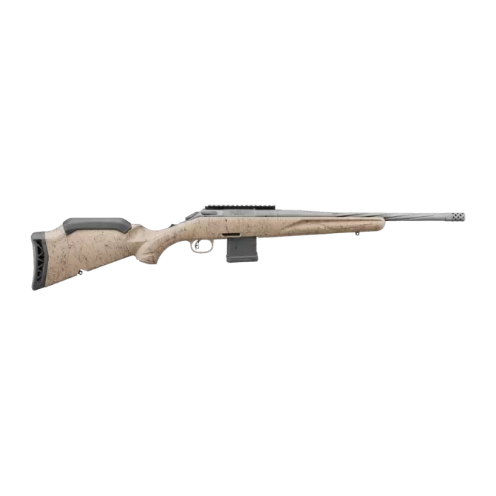 Ruger 46958 American II Ranch 5.56 NATO 10+1 16.10" Cobalt Cerakote Spiral Fluted Threaded Barrel & Alloy Steel Receiver w/Picatinny Rail, Flat Dark Earth Splatter Adj Comb & LOP Synthetic Stock, Left
