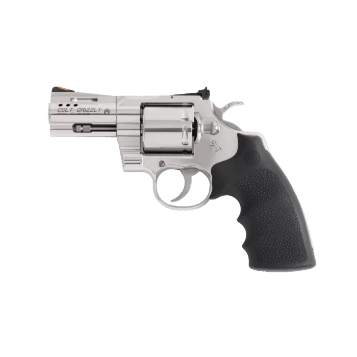 Colt Mfg GRIZZLYSP3RTS Grizzly  357 Mag 6 Shot 3" Stainless Ported Vent Rib Barrel, Stainless Unfluted Cylinder, Stainless Stainless Steel Frame, Black Hogue Overmolded Grip, Exposed Hammer