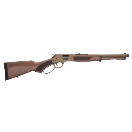 Henry H12 Explorer Carbine 357 Mag/.38 Special, 16.5" Threaded Barrel, Cerakote Burnt Bronze, American Walnut, Semi-Buckhorn Rear, Brass Bead, 7rd