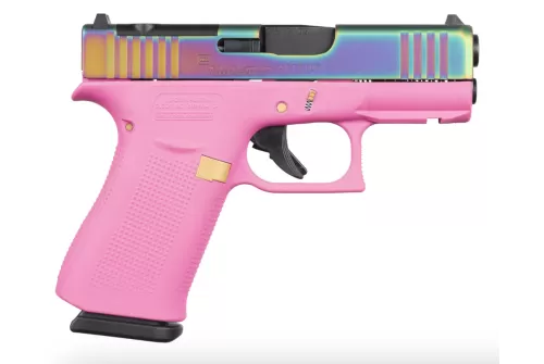 Glock 43X MOS 3.41" 9mm 10rd Pistol, Pink Rainbow - 79326PFRMOS