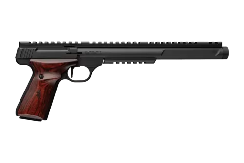 Browning 051613490 Buck Mark Hunter Varmint SR 22 LR 10+1 10.50" Matte Black Threaded Barrel, Matte Black Aluminum Frame w/Top & Lower Picatinny Rail, Rosewood Laminate w/Buckmark Grip