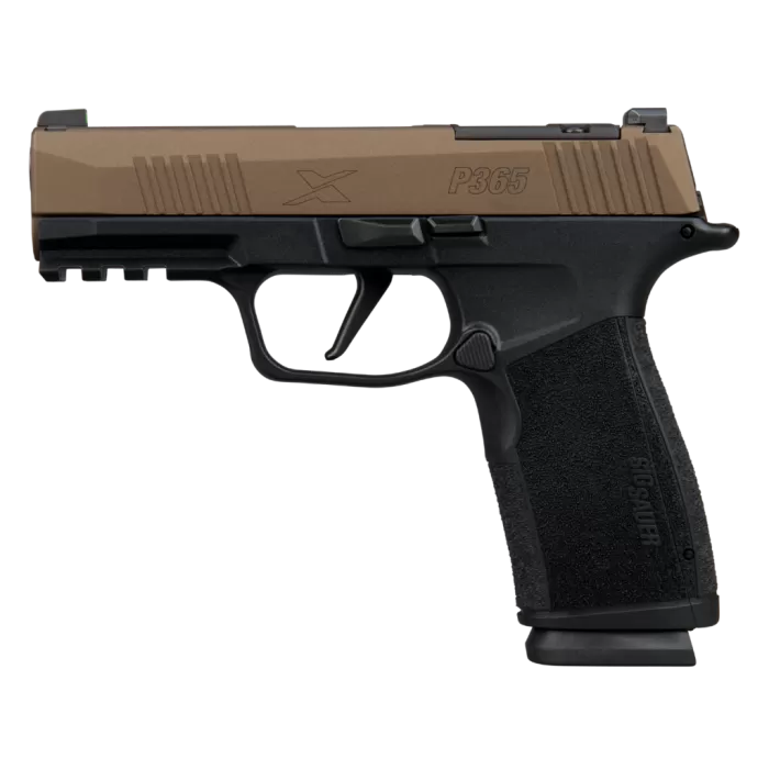 Sig Sauer 365XCA9FBZXR3 P365 XMacro Compact 9mm Luger 17+1 3.70" Bronze Cerakote w/Freedom Engraving Stainless Steel Optic Ready/Serrated Slide, Black Stainless Steel Frame w/Beavertail & Picatinny R