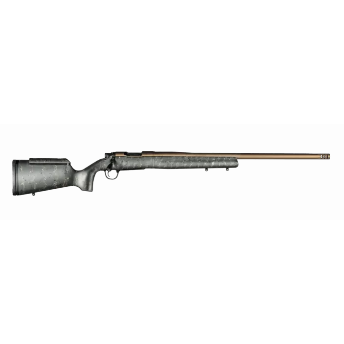 Christensen Arms 8010200601 Mesa Long Range 6.5 Creedmoor 4+1 16.25" Burnt Bronze Cerakote Threaded Barrel & Steel Drilled & Tapped Receiver, Green w/Black/Tan Webbing Adj Cheek Riser Polymer Stock