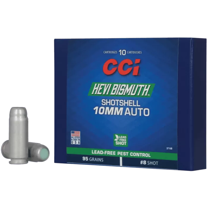 CCI 3710B HEVI-Bismuth 10mmAuto 95gr Shotshell #8Shot 10 Per Box/20 Case