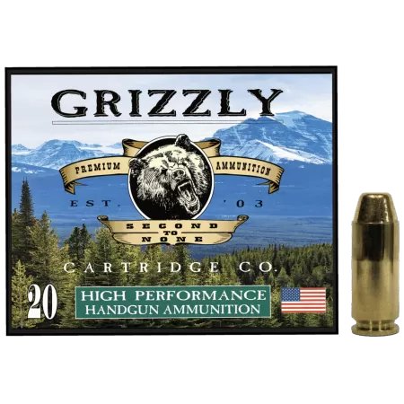 Grizzly Ammo GC10CM2 10mmAuto 200gr Full Metal Jacket Flat Point 20 Per Box/10 Case