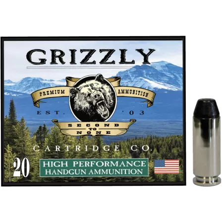 Grizzly Ammo GC10M10 10mmAuto 220gr Full Metal Jacket Flat Point 20 Per Box/10 Case
