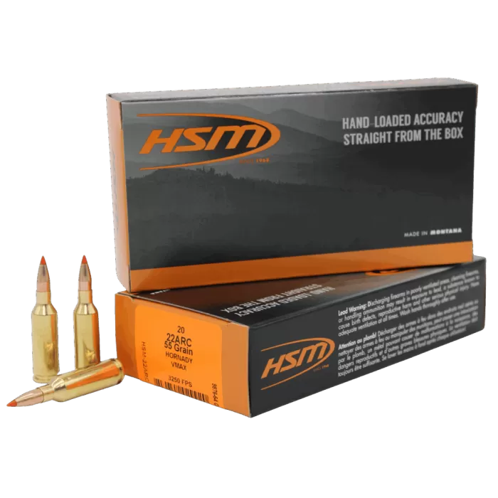 HSM 22ARC2N Varmint 22ARC 55gr V-Max 20 Per Box/25 Case