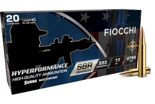 Fiocchi 223SBRD Hyperformance 223Rem 77gr Hollow Point Boat Tail 20 Per Box/10 Case
