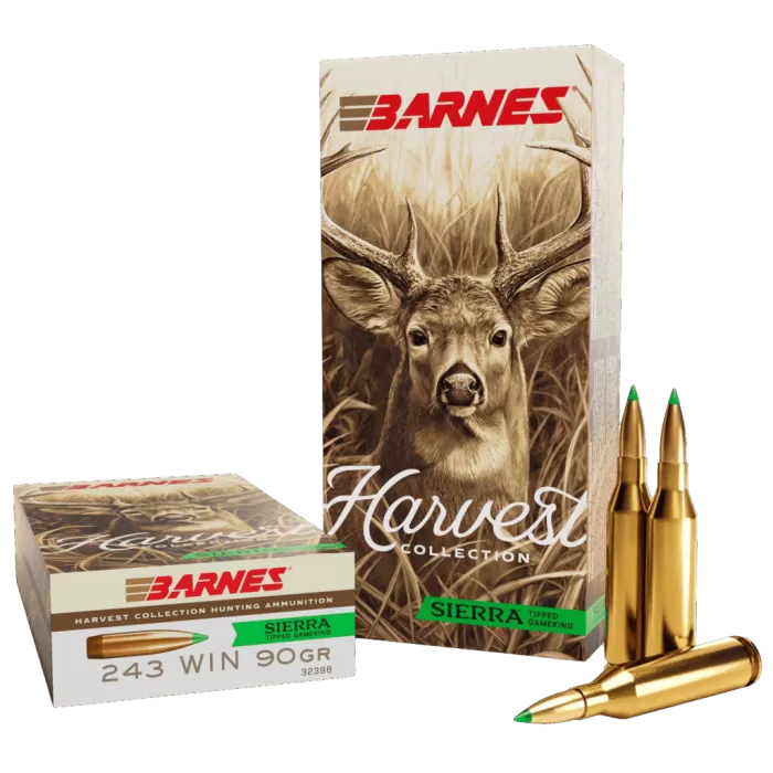 BARNES Harvest Collection 243 Win 90 Grain Sierra Tipped GameKing 20rd Rifle Ammo (32398)